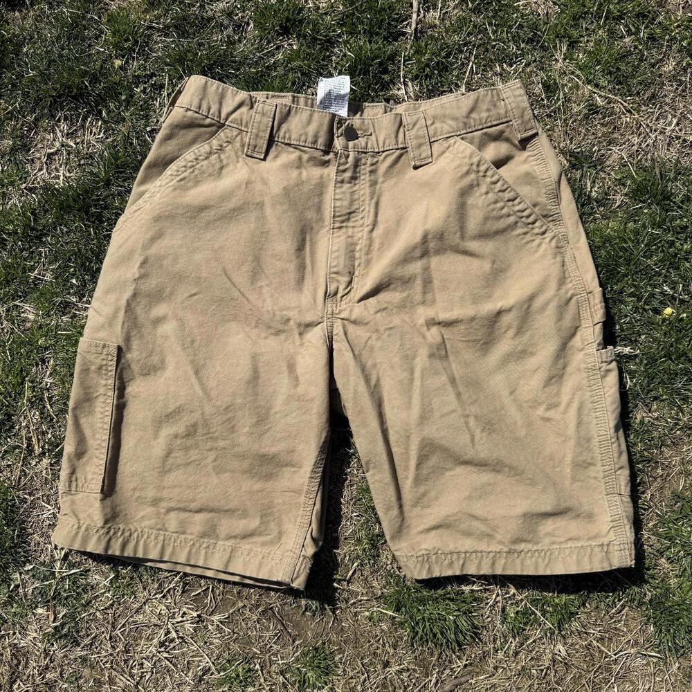 Carhartt Shorts Mens 34 Khaki Brown Utility Carpenter Hammer Loop Work B147